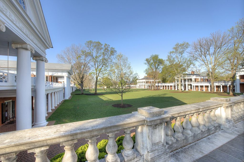 The Lawn is used to refer to the grassy field around which the original university buildings are arrayed.
