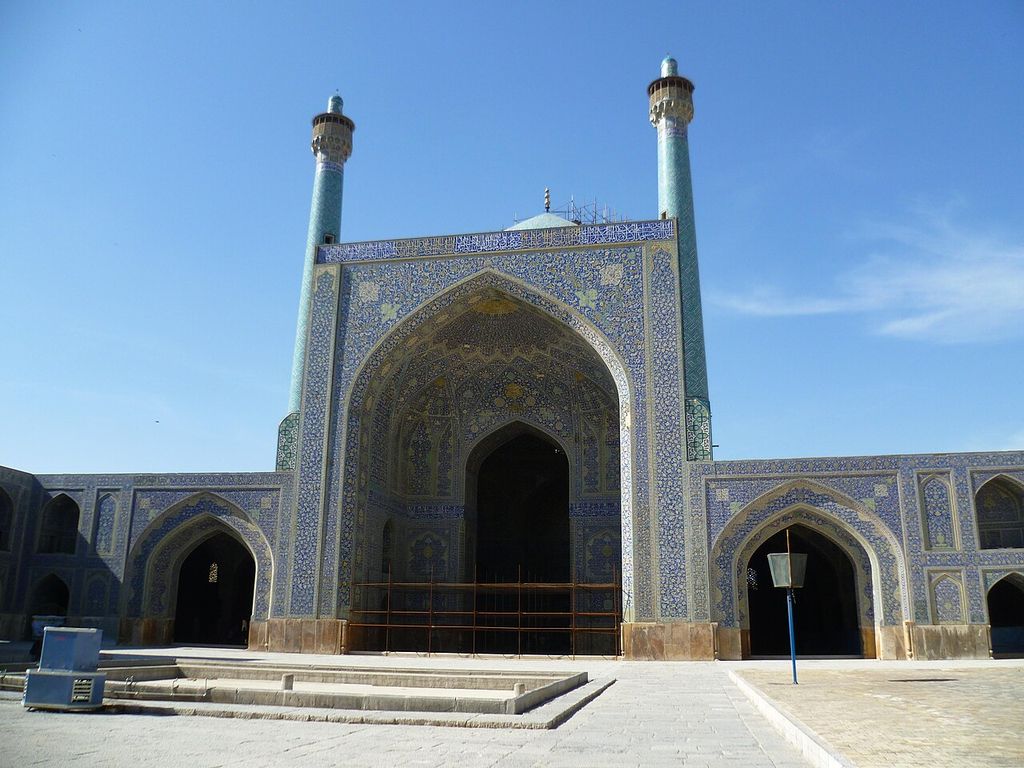 One of the iwans in the courtyard of Shah Mosque, Isfahan, Iran.