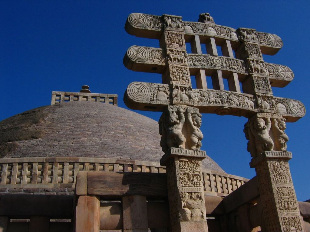 torana (gateway) of the Great Stupa at Sanchi (Madhya Pradesh, India).