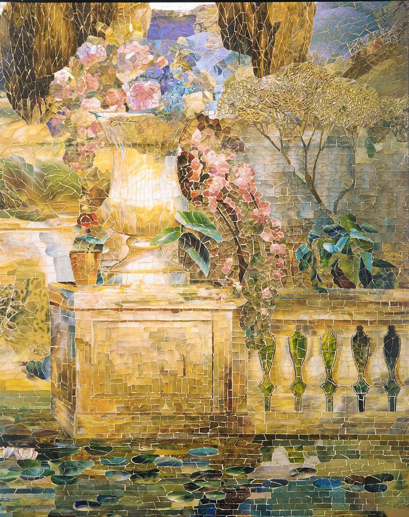 American; Wall mural and fountain; Architecture