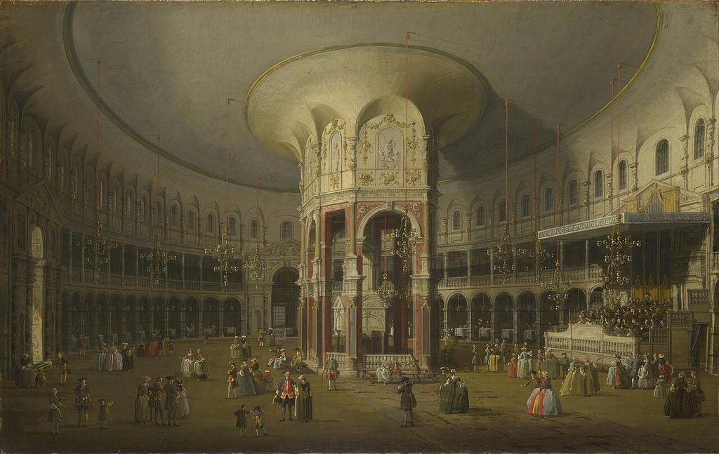London: Interior of the Rotunda at Ranelagh, an architectural view.