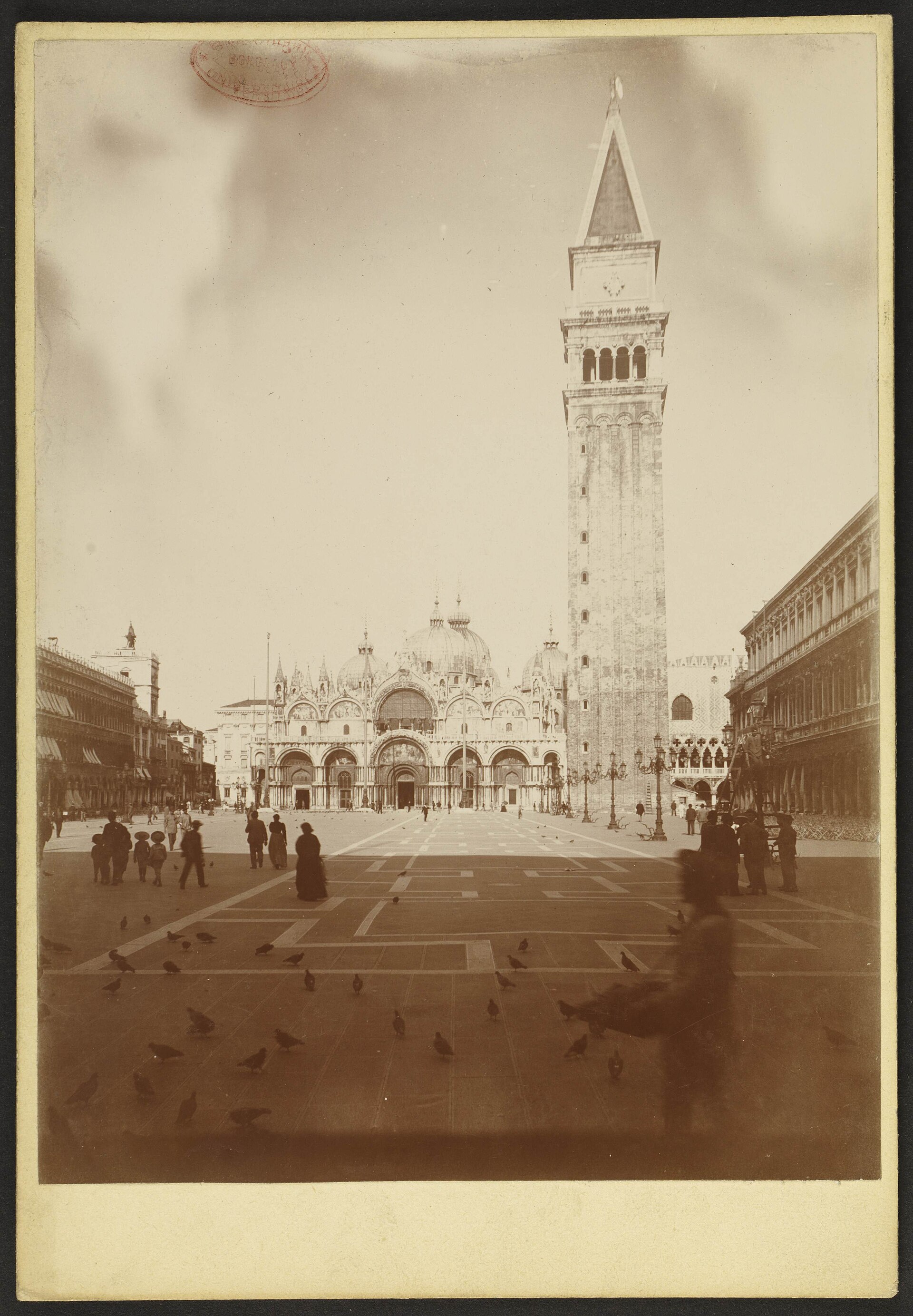 Jean-Auguste Brutails’s historic photograph of Piazza San Marco and the basilica, with the campanile rising above the square.