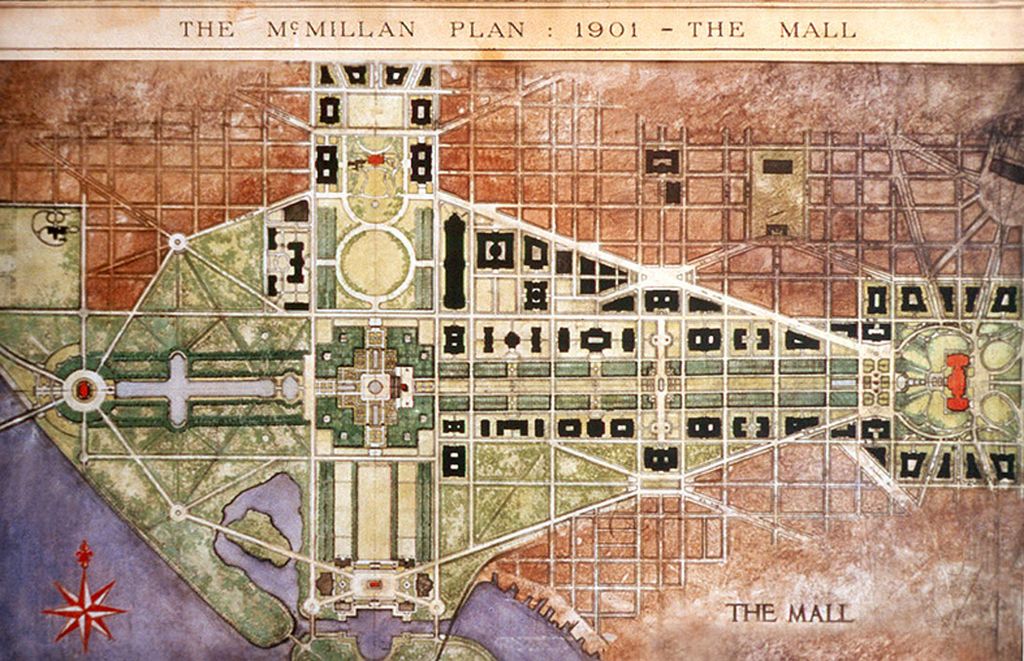 The McMillan Plan of 1901, showing mcMillan Plan Washington