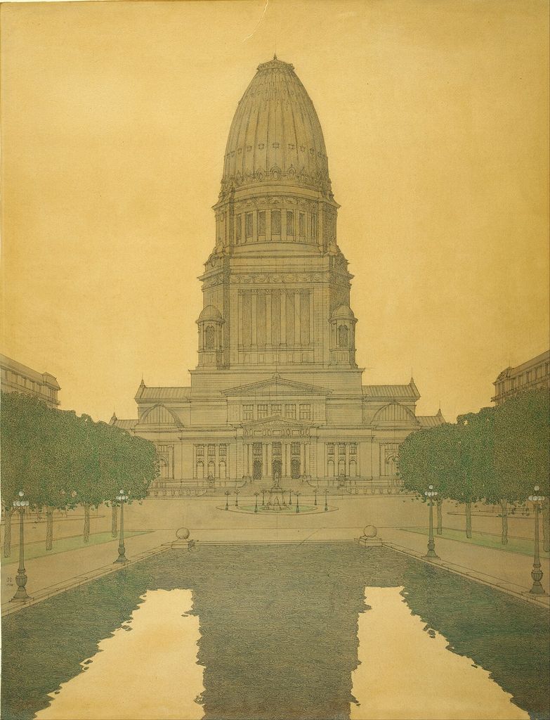 Plan of Chicago: Civic Center title QS:P1476,en:"Plan of Chicago: Civic Center" label QS:Len,"Plan of Chicago: Civic Center", showing burnham Plan Chicago.