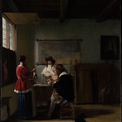 The Visit by Pieter de Hooch, ca. 1657