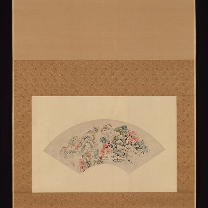 Autumnal Landscape with a Waterfall by Ike Gyokuran