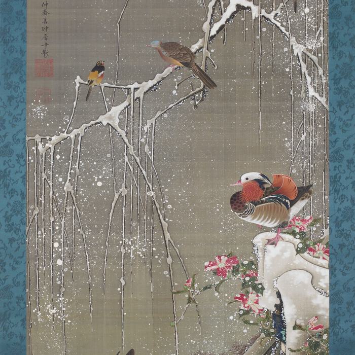 Mandarin Ducks in the Snow, from Colorful Realm of Living Beings by Itō Jakuchū