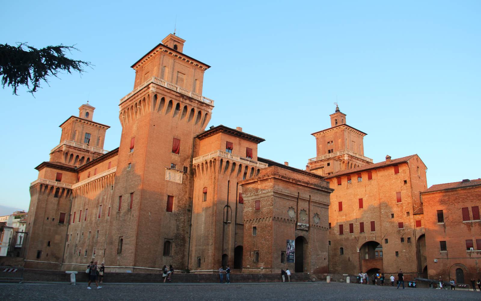 Castello Estense at sunset in Ferrara