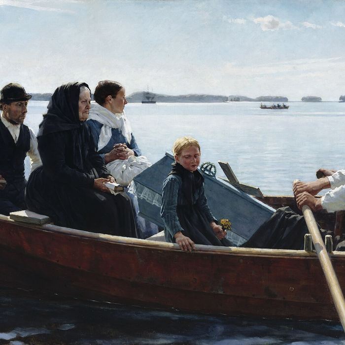 Conveying a Child's Coffin by Albert Edelfelt