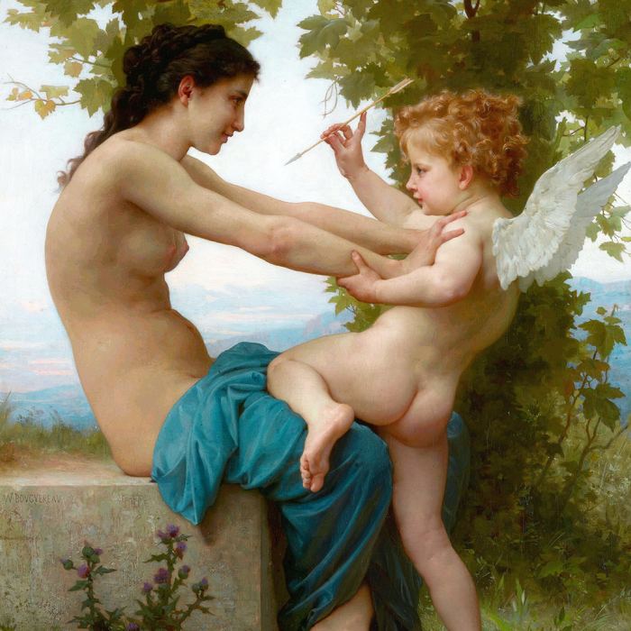 A Young Girl Defending Herself against Eros by William-Adolphe Bouguereau