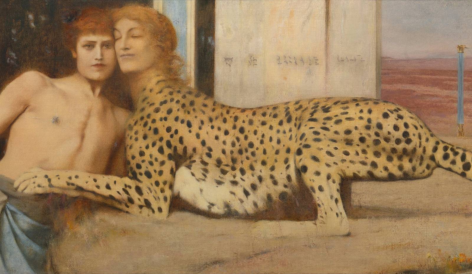 Detail of Caresses by Fernand Khnopff