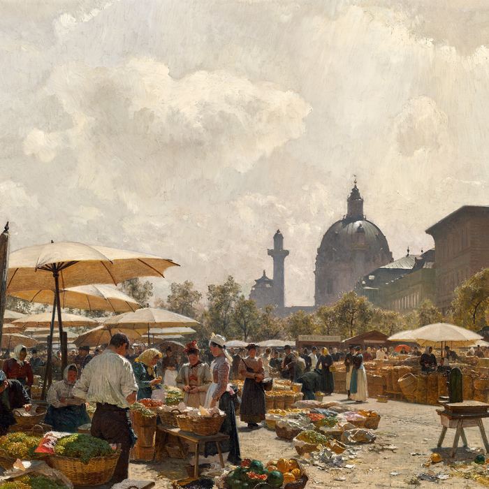 The Naschmarkt in Vienna by Carl Moll