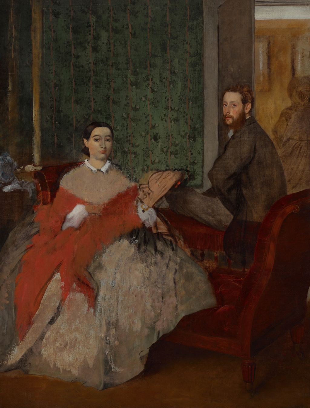 Degas’s sister Thérèse and her husband Edmondo in an unfinished double portrait