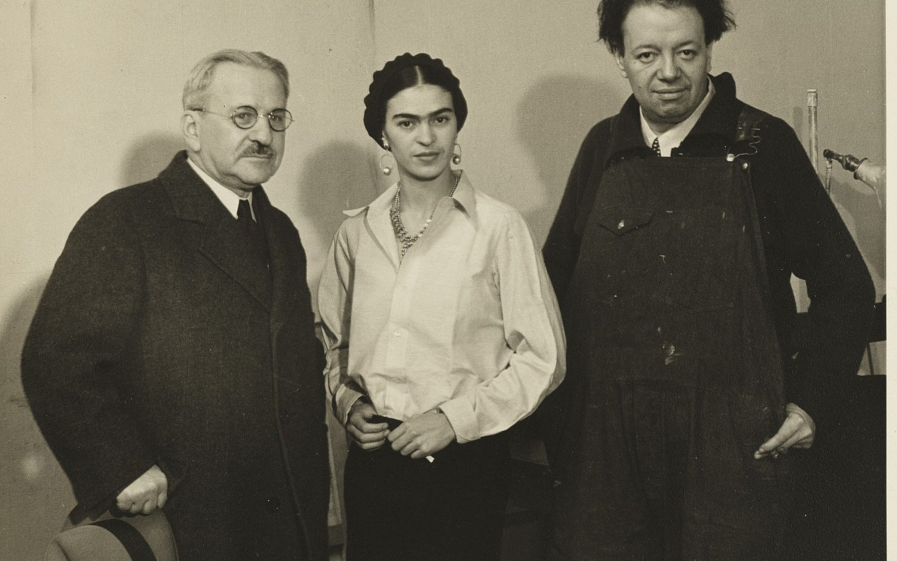 Albert Kahn, Frida Kahlo and Diego Rivera (1932).jpg by Unknown Photographer (Picture date: 1932 August 2)