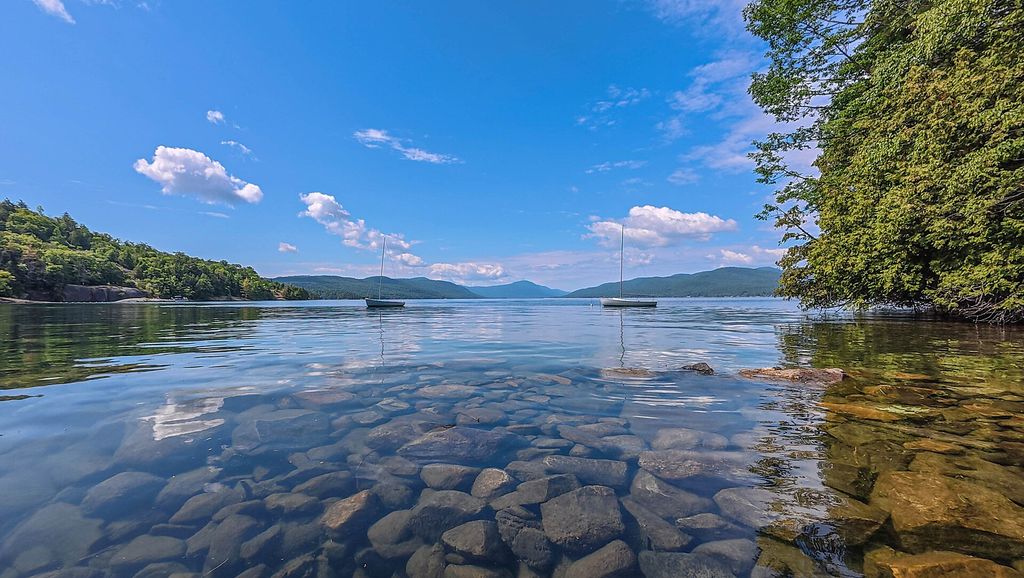Photograph of Black Mountain and Lake George from Adirondack Camp.