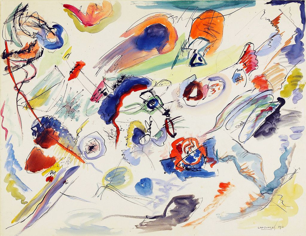 Public-domain contextual image: First Abstract Watercolor by Wassily Kandinsky.