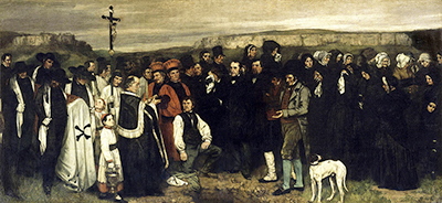 Realism, represented by A Burial at Ornans by Gustave Courbet