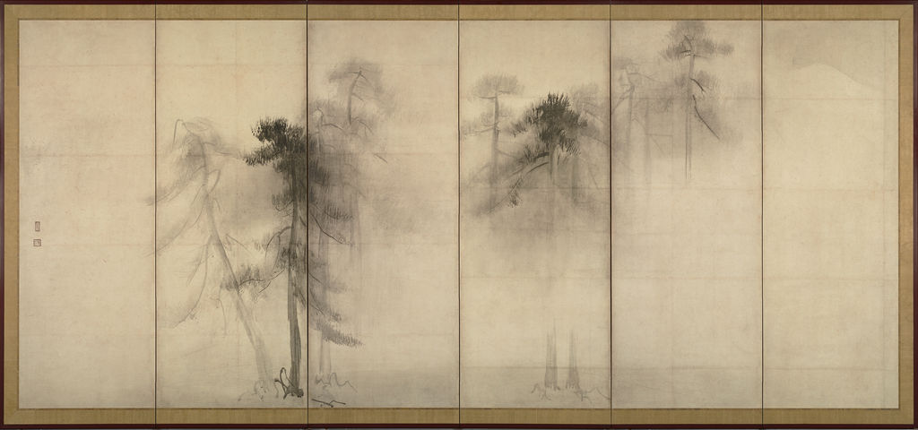 《松林図屏風》左隻、一双の片方