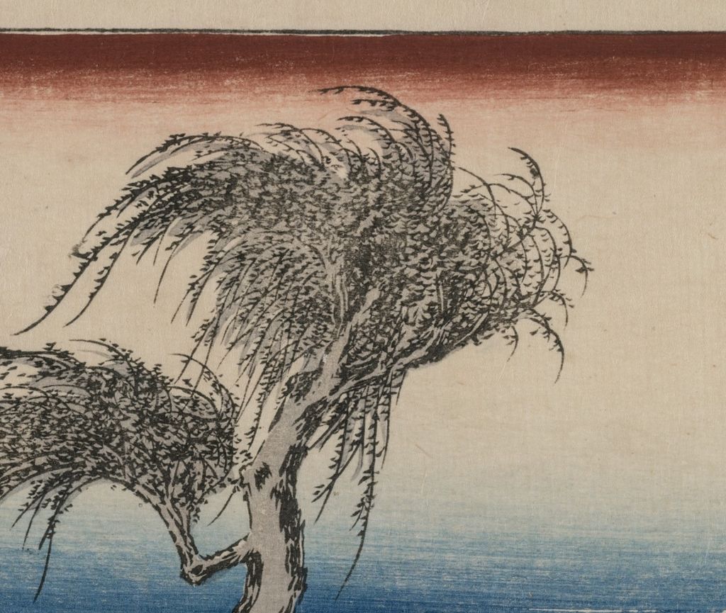 Willow detail from Hiroshige’s Yokkaichi, Cleveland 1948.307