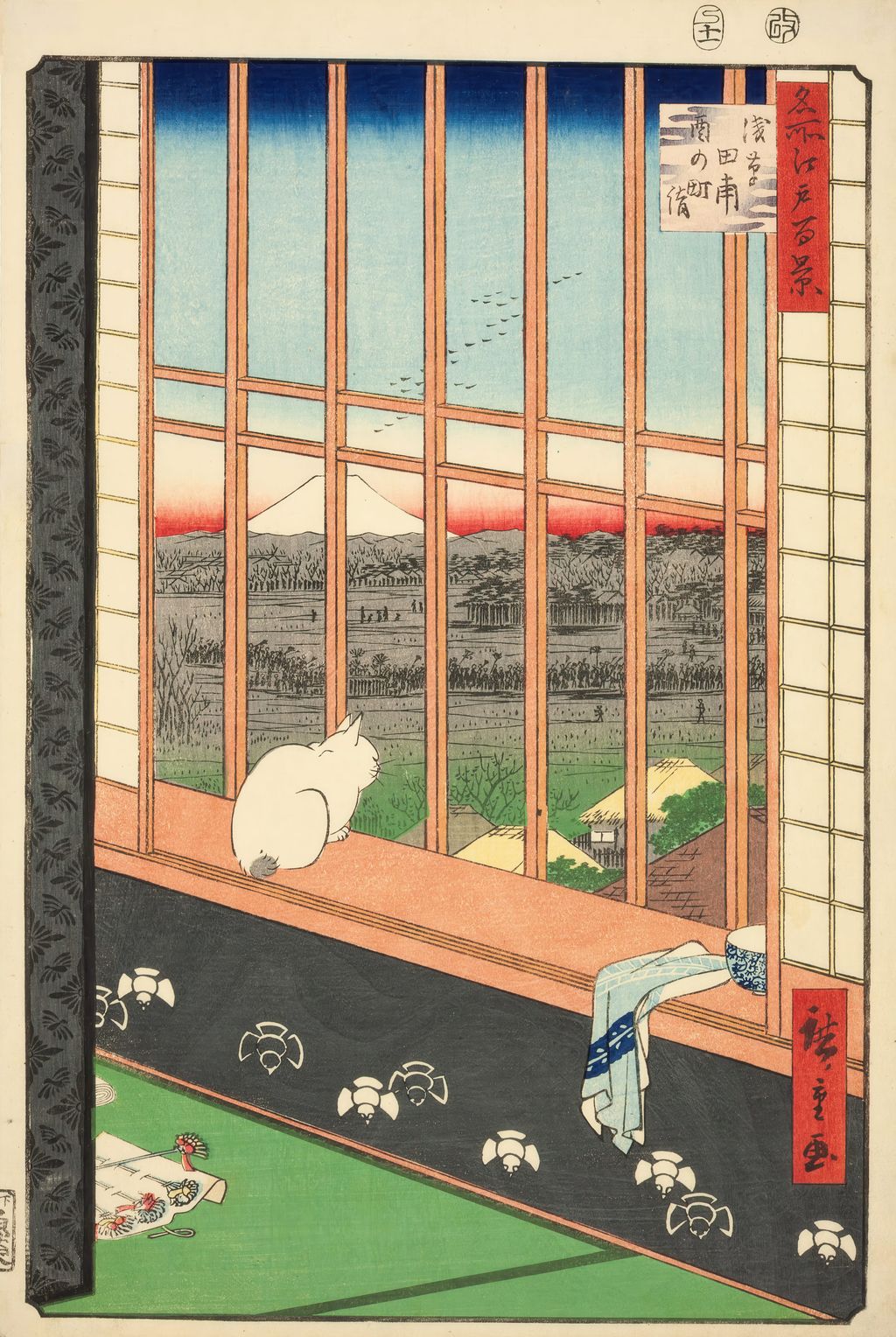 Hiroshige, Pilgrimage to the Torinomachi Festival across Asakusa Ricefields, from One Hundred Famous Views of Edo