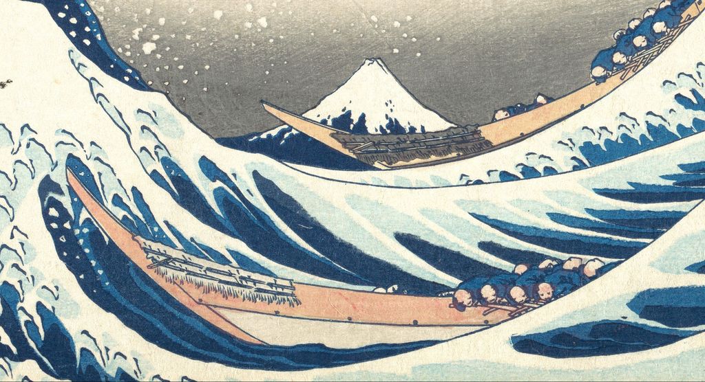 《神奈川沖浪裏》JP1847の押送船の拡大図