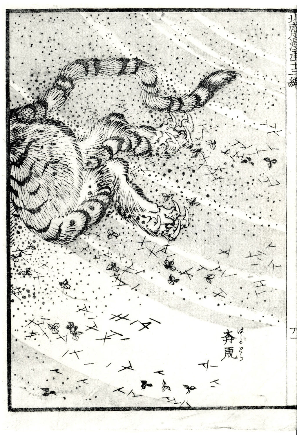 Hokusai Manga volume 14: tiger among scattered marks