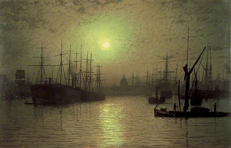 Nightfall down the Thames by John Atkinson Grimshaw