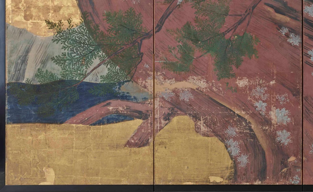 水際と岩 — 《檜図屏風》の切り抜き