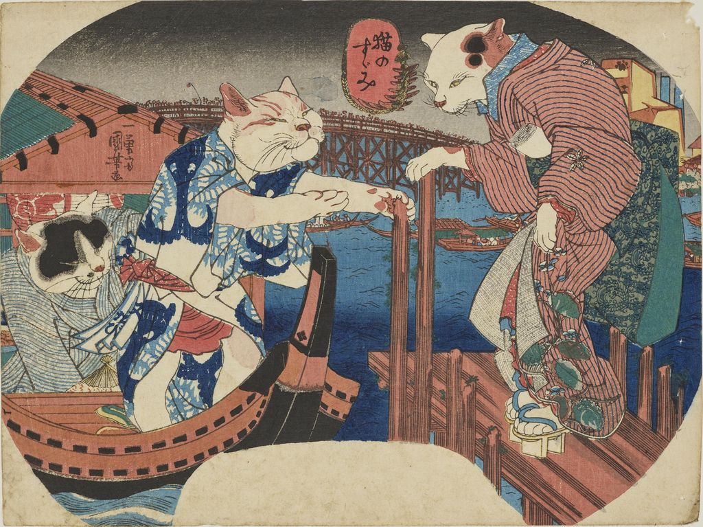 Kuniyoshi’s Cats Enjoying the Evening Cool, Tokyo National Museum A-10569-5470