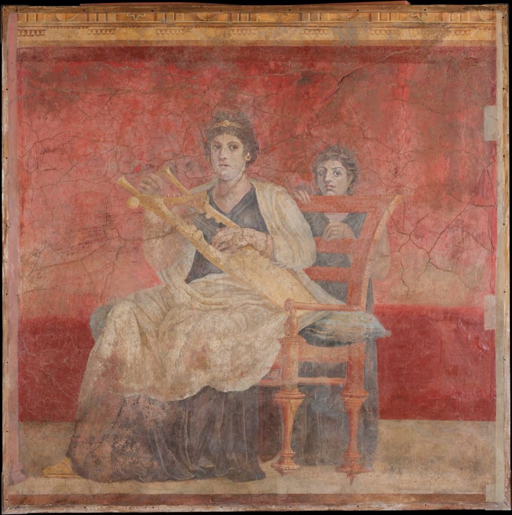Roman wall painting from Boscoreale showing architecture and landscape across a fresco surface