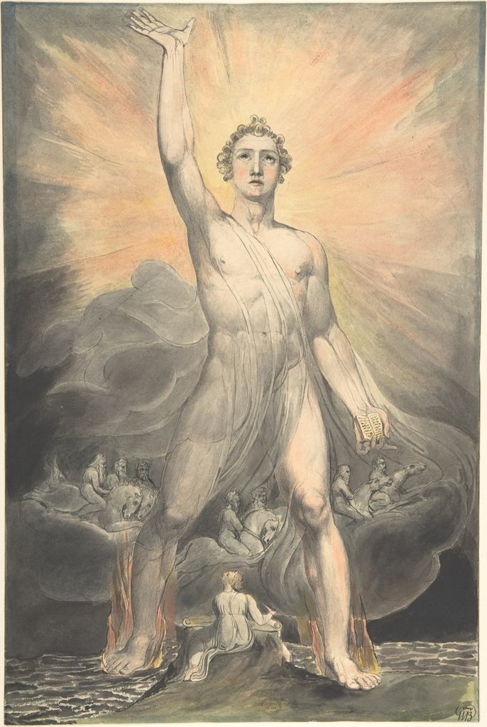 William Blake’s Angel of the Revelation made with watercolour, ink and graphite