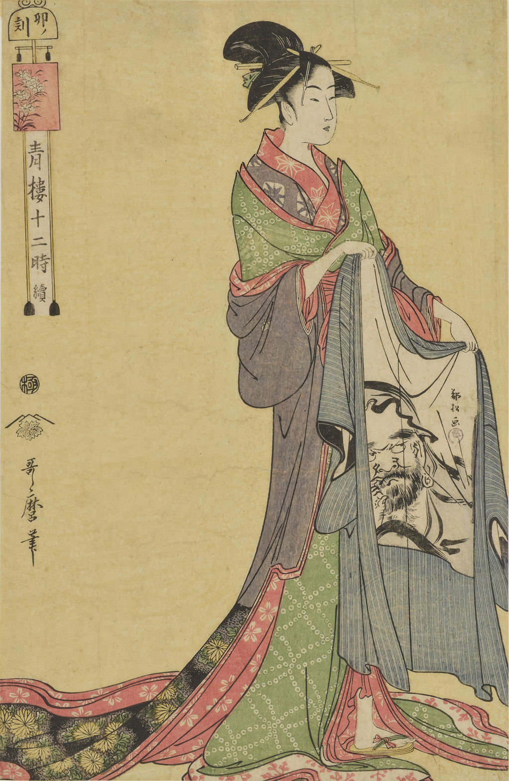 喜多川歌麿《青楼十二時 続》卯ノ刻の図柄