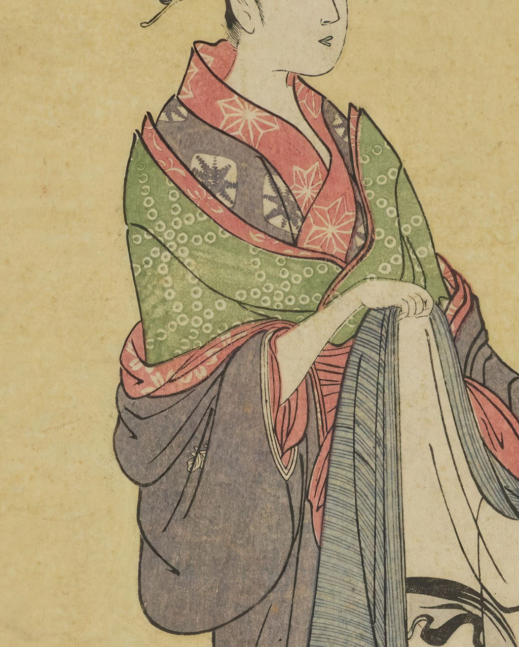 衿と衣服の重なり